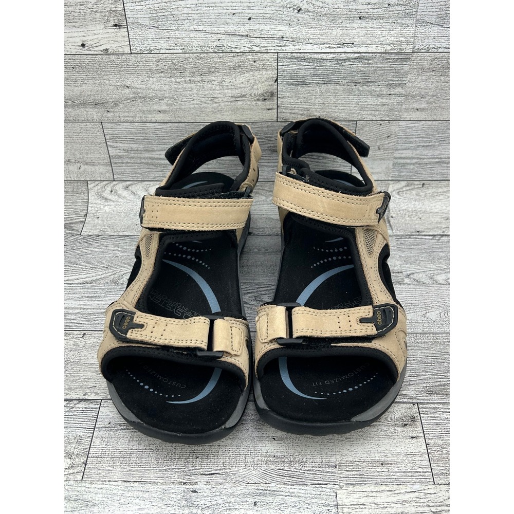 Abeo Huntington W618 Women's Sandals Leather Textile Beige Blue Size 6N